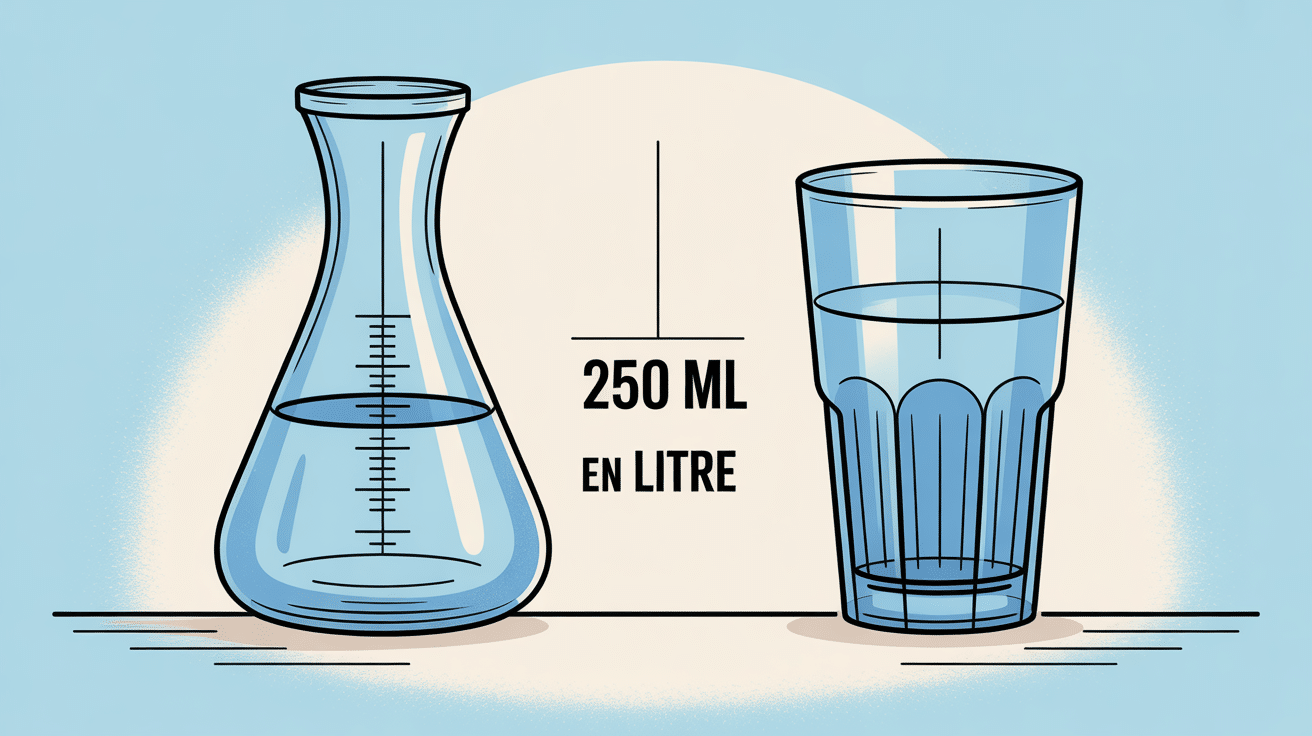 illustration conversion 250 ml en l avec carafe et verre
