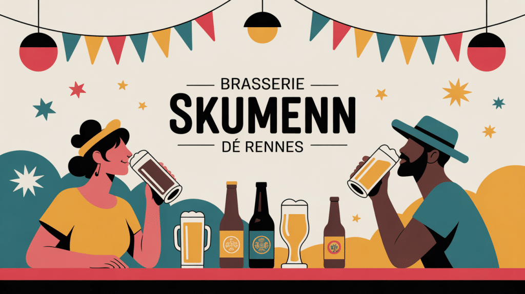ambiance taproom brasserie skumenn à rennes illustration