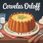 Cervelas Orloff gratiné sur planche rustique