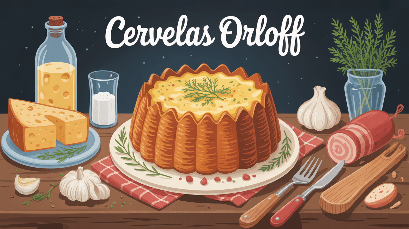 Cervelas Orloff gratiné sur planche rustique