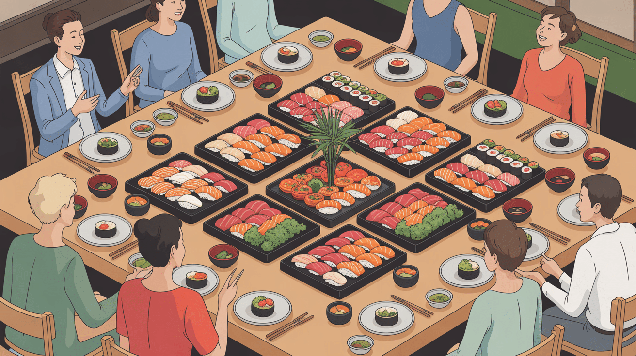combien de sushi par personne illustration repas partagé
