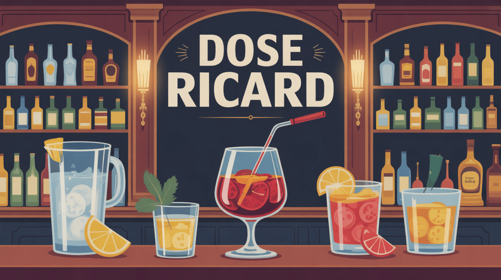 illustration dose ricard apéritif conviviale