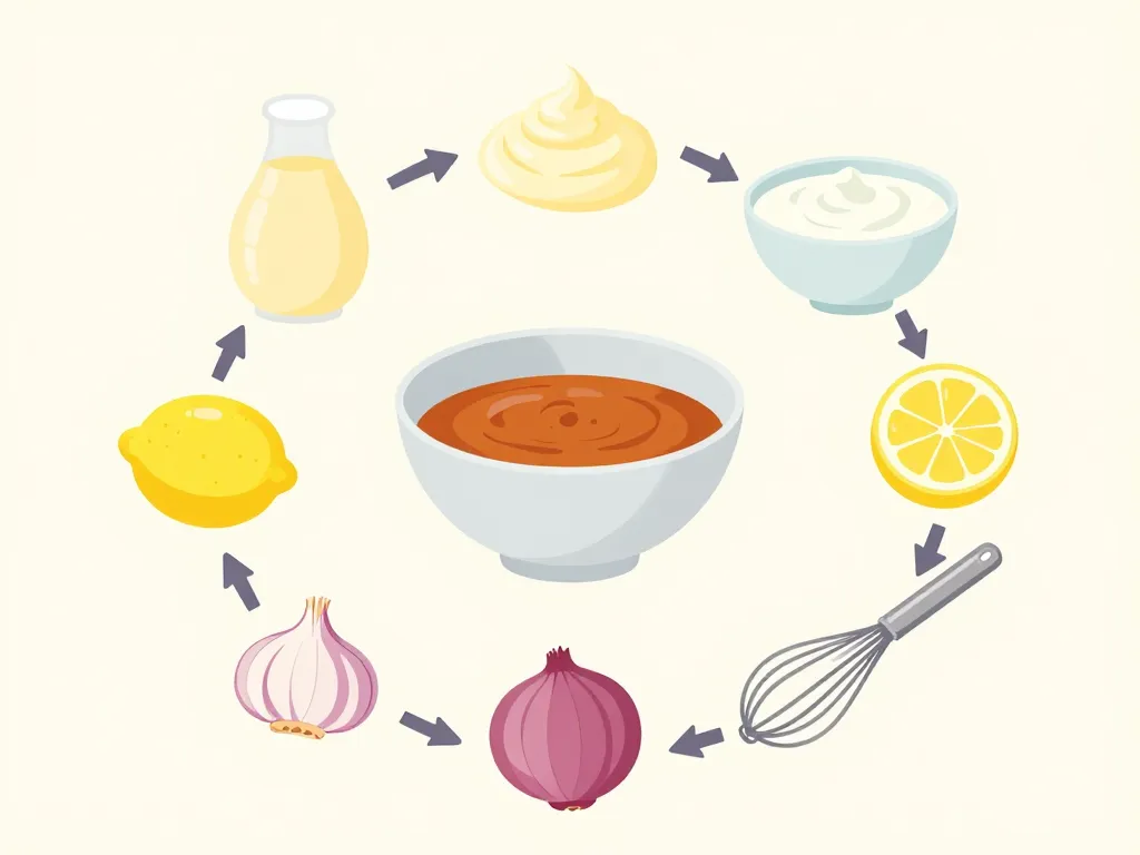 Diagramme étapes préparation sauce mc chicken maison