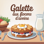 Galette aux flocons d'avoine sur table de petit-déjeuner sain