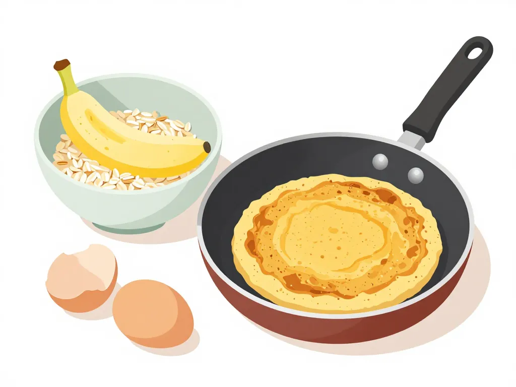 Préparation galette flocon d'avoine banane ingrédients cuisson