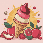 illustration glace sans sucre avec fruits et édulcorants