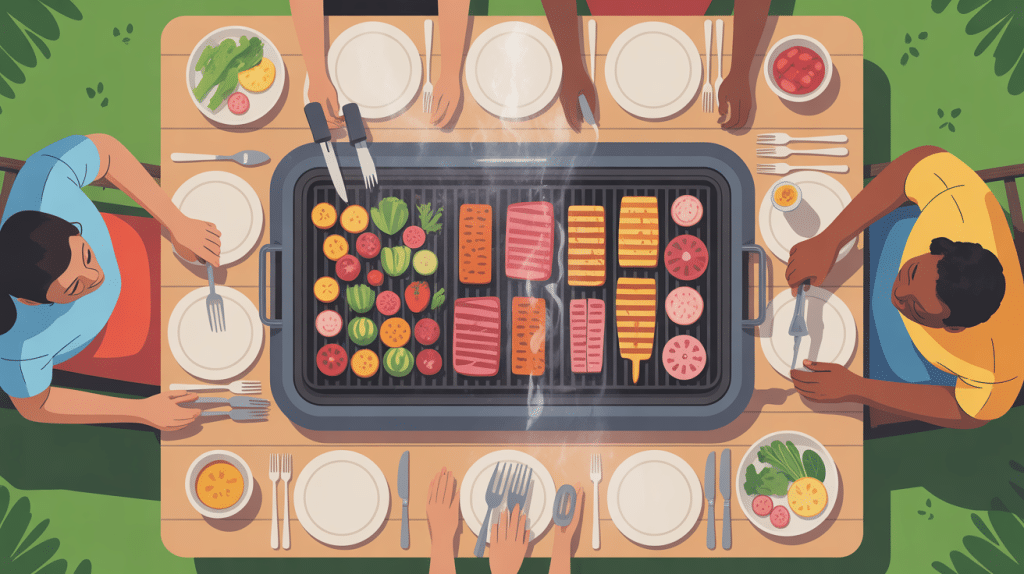 illustration repas convivial meilleure plancha