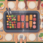 illustration repas convivial meilleure plancha