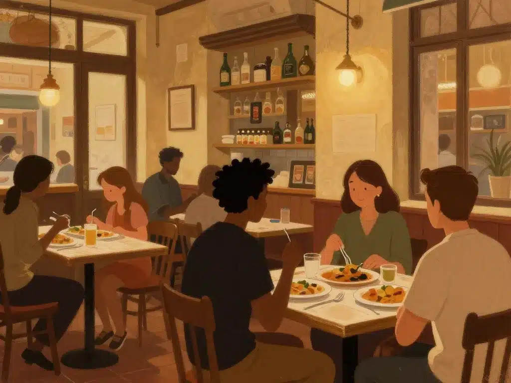 intérieur chaleureux nina's trattoria clients ambiance italienne