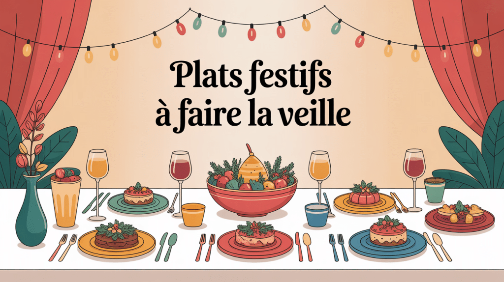 plats festifs à faire la veille présentés sur une table élégante