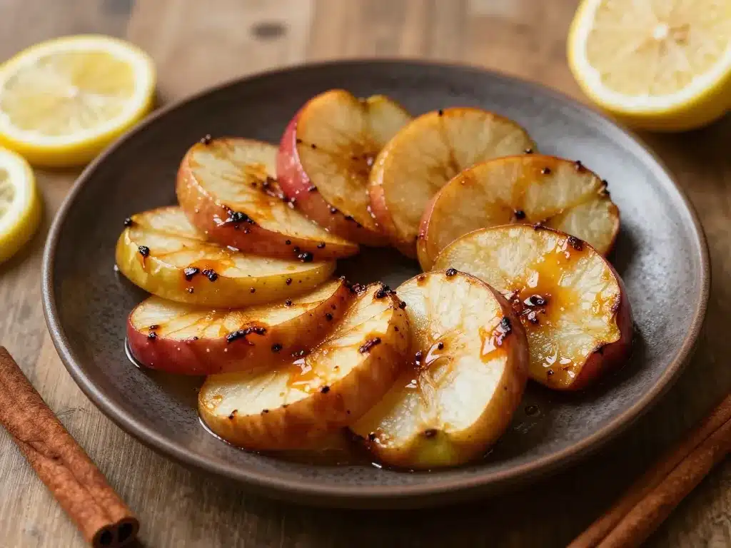 préparation pomme noire caramélisée cuisine