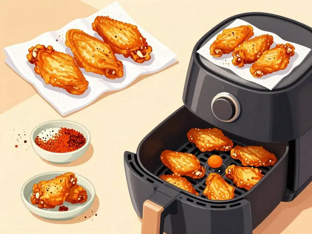 Étapes pour ailes de poulet air fryer croustillantes