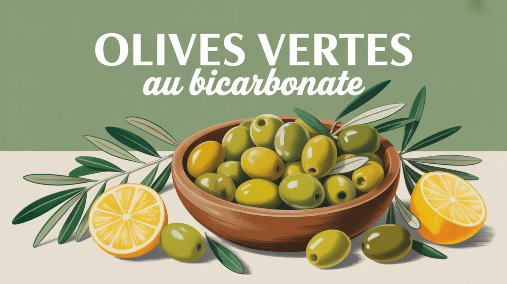 Bocal olives vertes maison préparation bicarbonate de soude