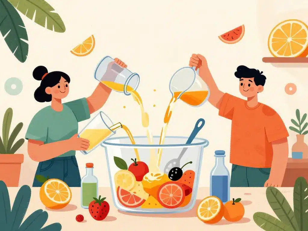 recette punch 50 personnes préparation étapes