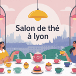 Scène conviviale salon de thé Lyon ambiance chaleureuse