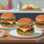 illustration sauce big king maison avec bols et ingrédients