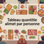 tableau quantité aliment par personne grande table repas