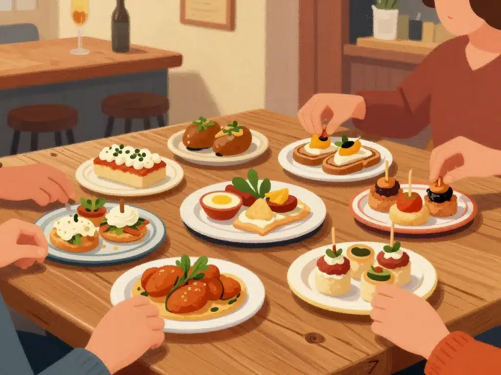 différents types de tapas barcelone sur table