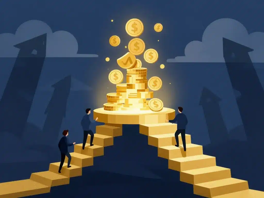 Scène symbolique the financier capitalisme montée chute