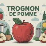 Illustration centrale de trognon de pomme, écologie et anti-gaspi