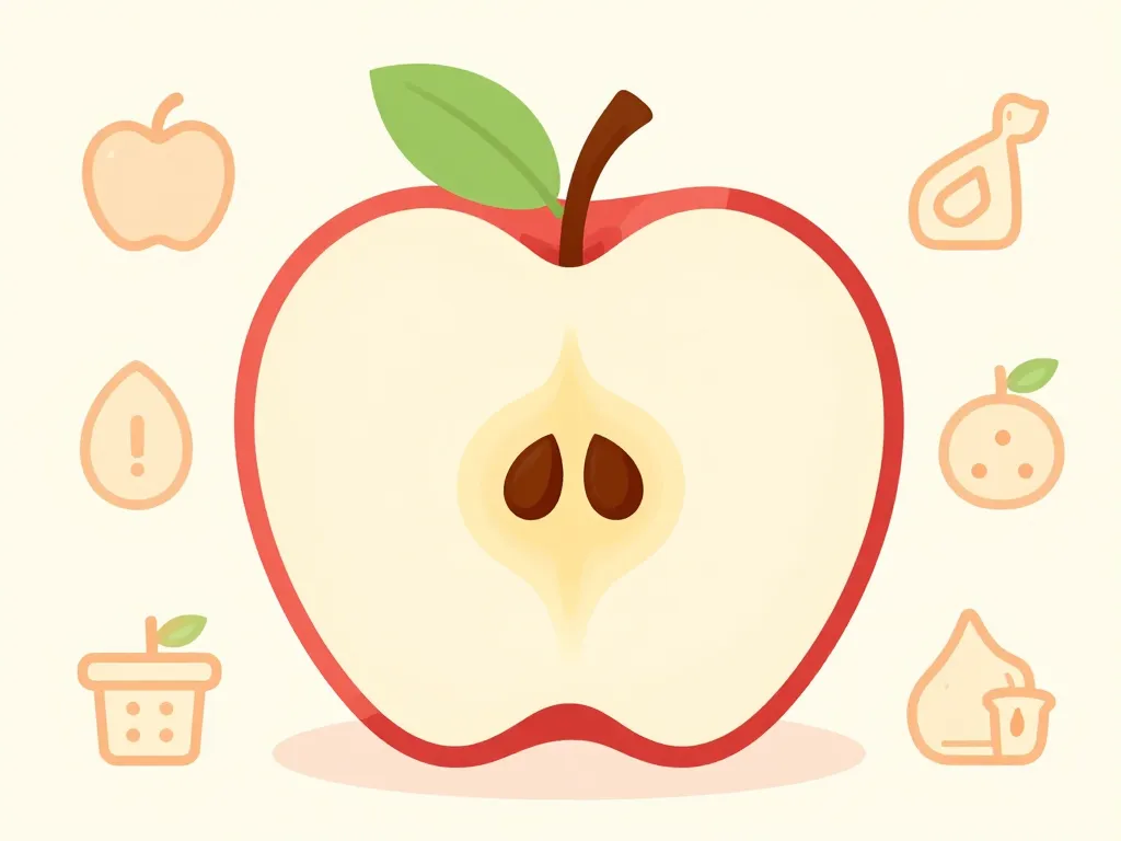 Coupe de trognon de pomme et apports santé