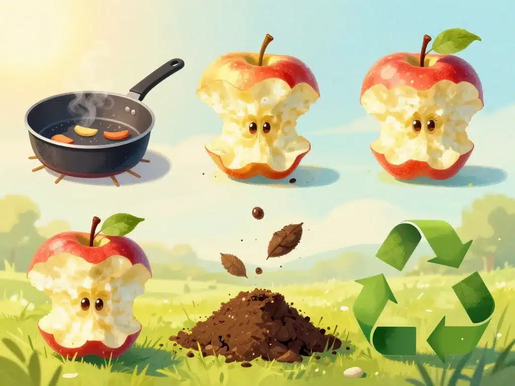 Trognon de pomme réutilisé écologiquement