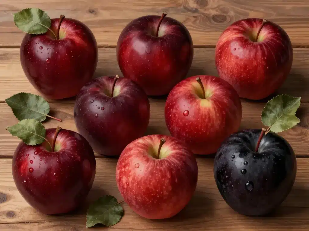 diversité variétés pomme noire foncée