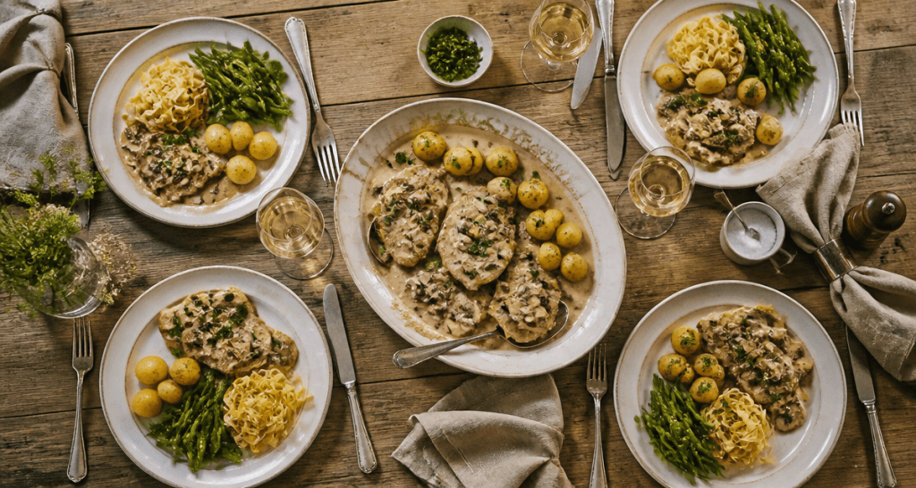 accompagnement escalopes de veau avec légumes et pommes de terre