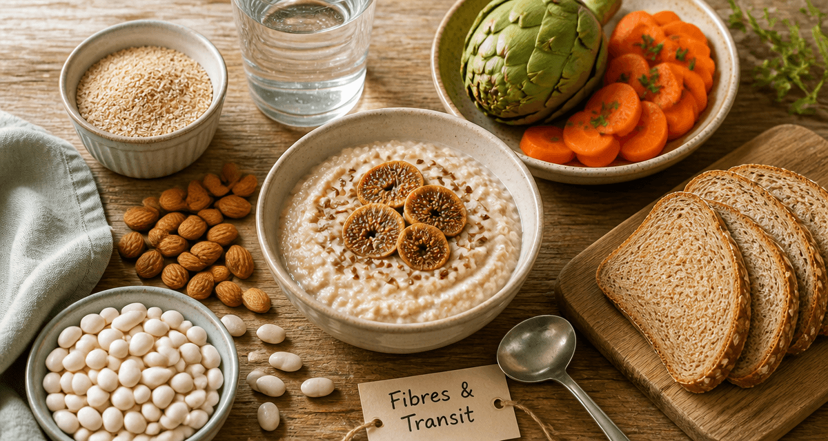 aliment riche en fibre constipation bol porridge légumes pain