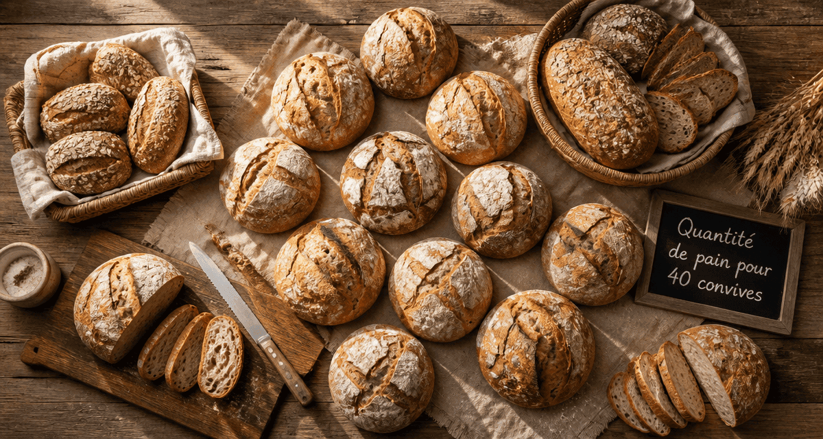 combien de boule de pain pour 40 personnes sur une table