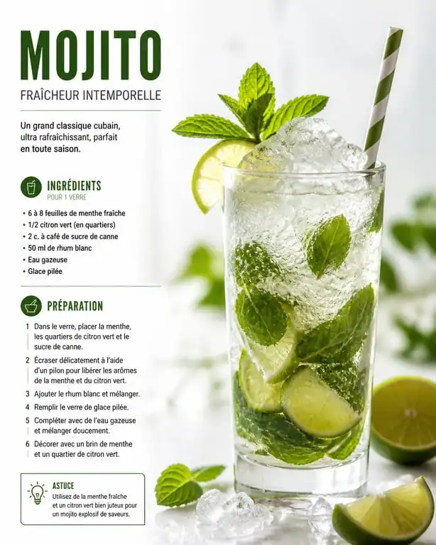 Recette mojito alcool principal rhum blanc