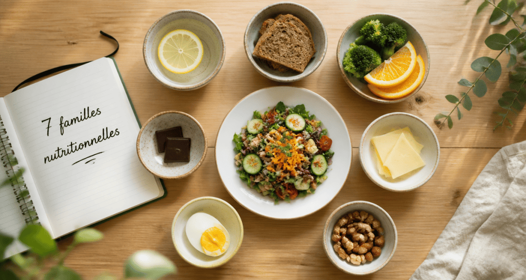 Les 7 groupes d aliments tableau, bols et salade