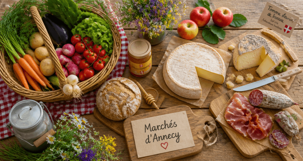 Marché Annecy fromages charcuterie légumes terroir