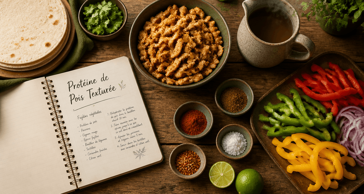 proteine de pois texture, ingrédients fajitas végétales