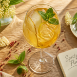 Spritz Aperol St Germain sur table apéritif