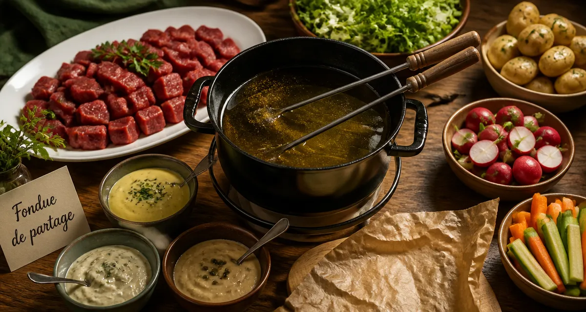 Accompagnement fondue bourguignonne : sauces et légumes pour brochettes