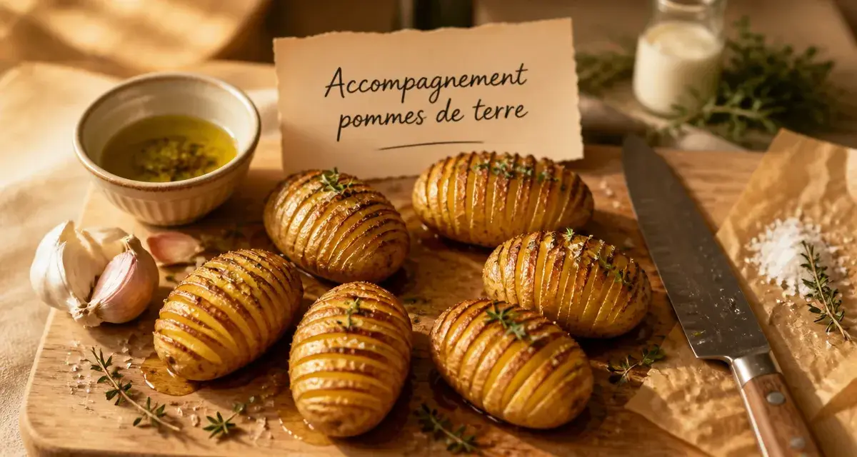 Accompagnement de pommes de terre : pommes Hasselback dorées au beurre et thym