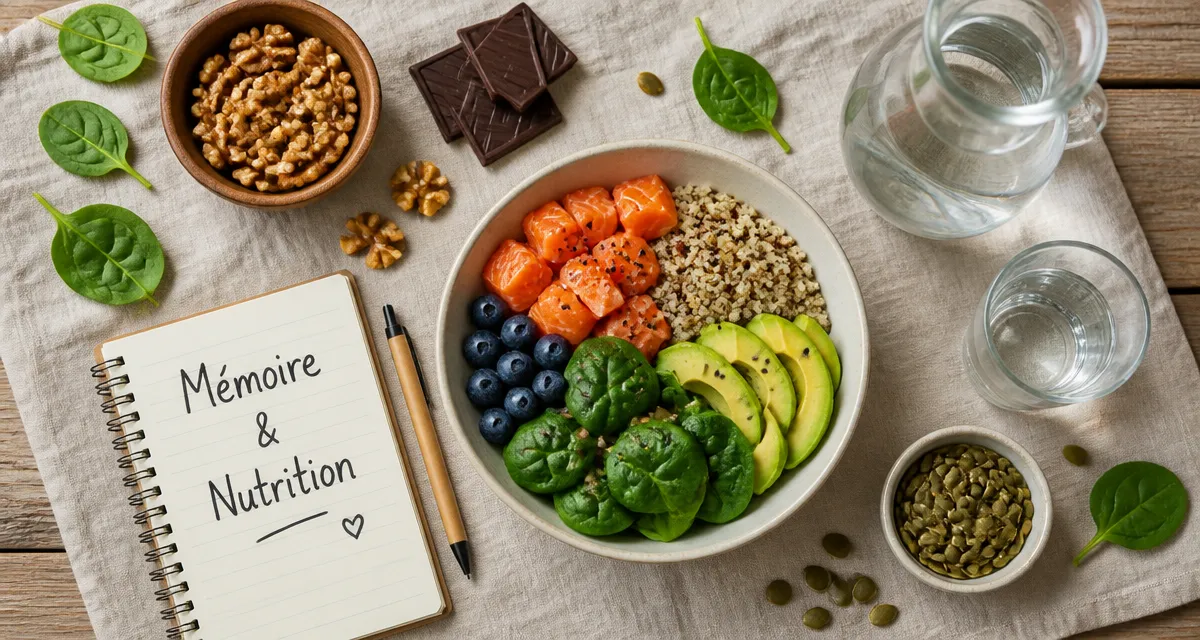 Aliment bon pour la memoire : bol saumon avocat myrtilles
