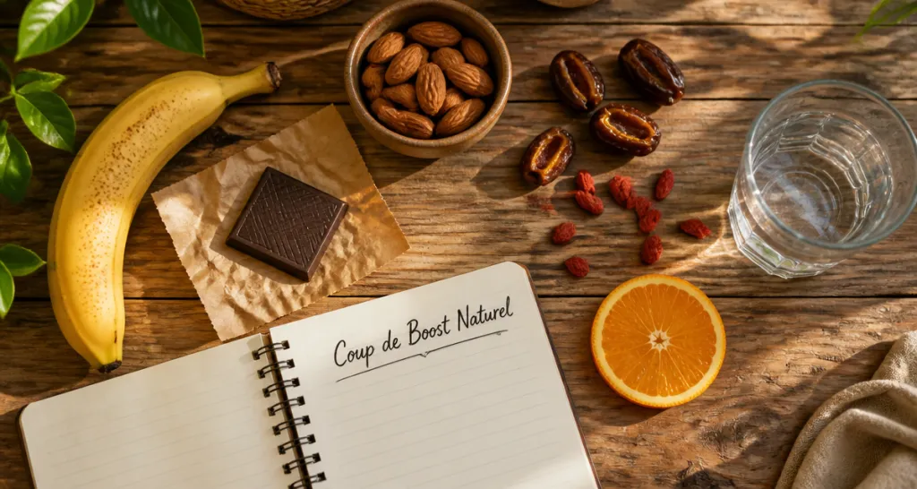 aliment qui donne de l energie rapidement banane chocolat amandes