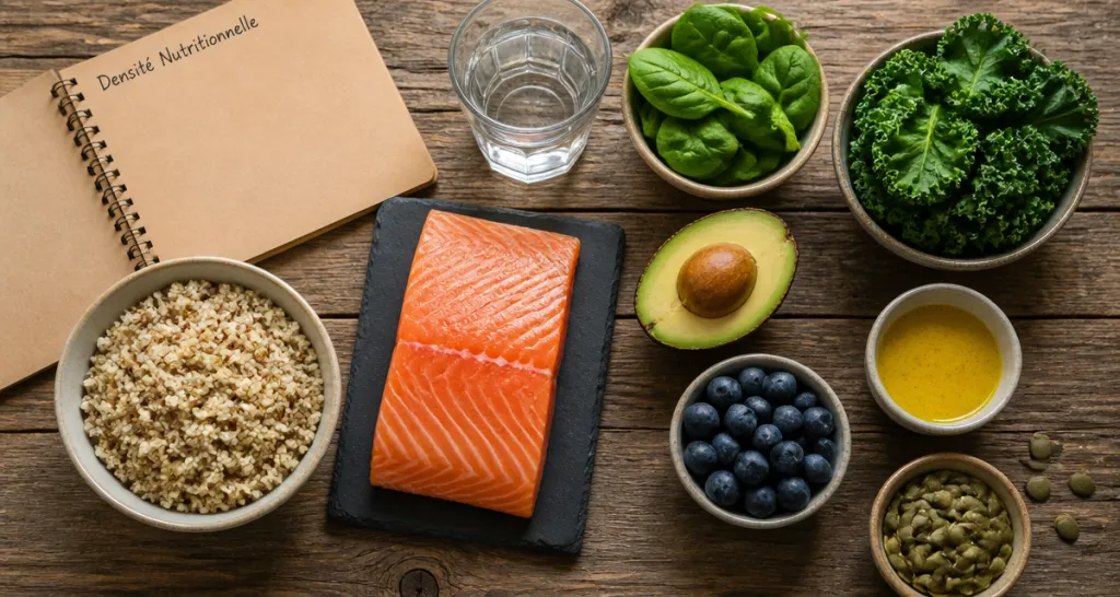 aliment riche en nutriment sur table en bois