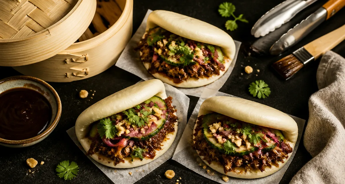 Bao bun maison vapeur moelleux, porc braisé