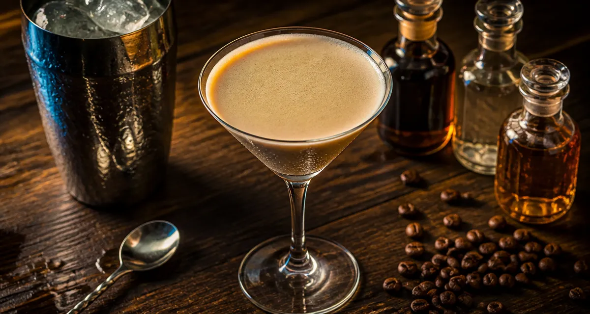 Cocktail orgasme crémeux en verre martini, recette classique et variante Screaming