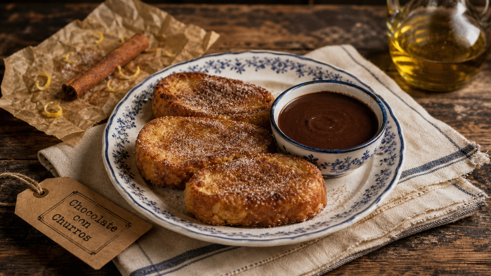 Desserts espagne : torrijas dorées au chocolat et cannelle