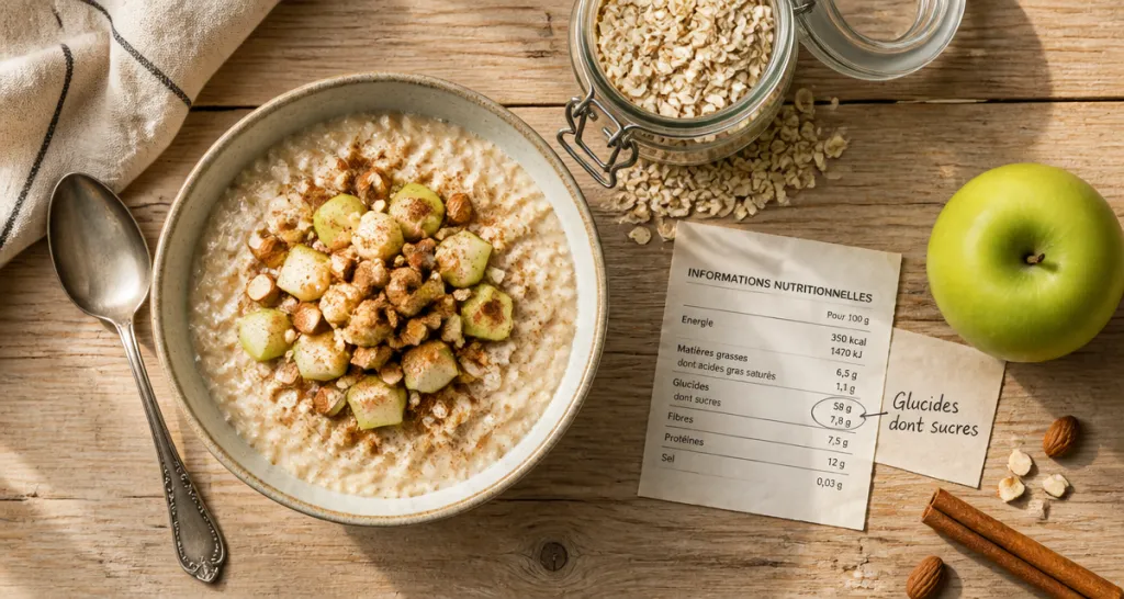 difference entre glucide et sucre bol porridge etiquettes