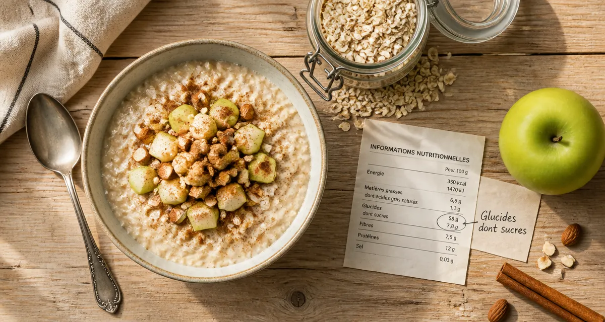 difference entre glucide et sucre bol porridge etiquettes