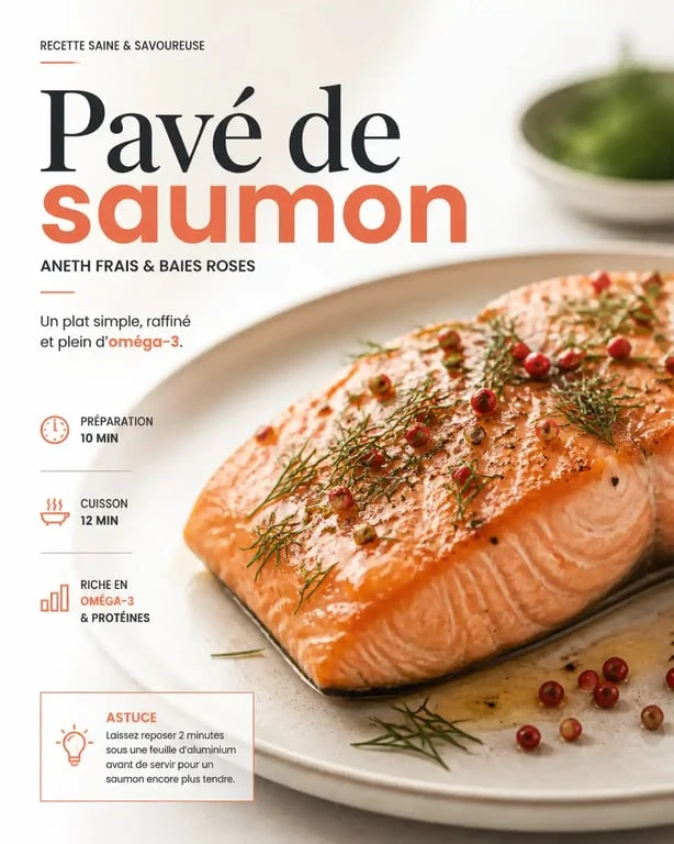 Pavé de saumon parfaitement assaisonné avec des herbes et des épices pour une recette savoureuse