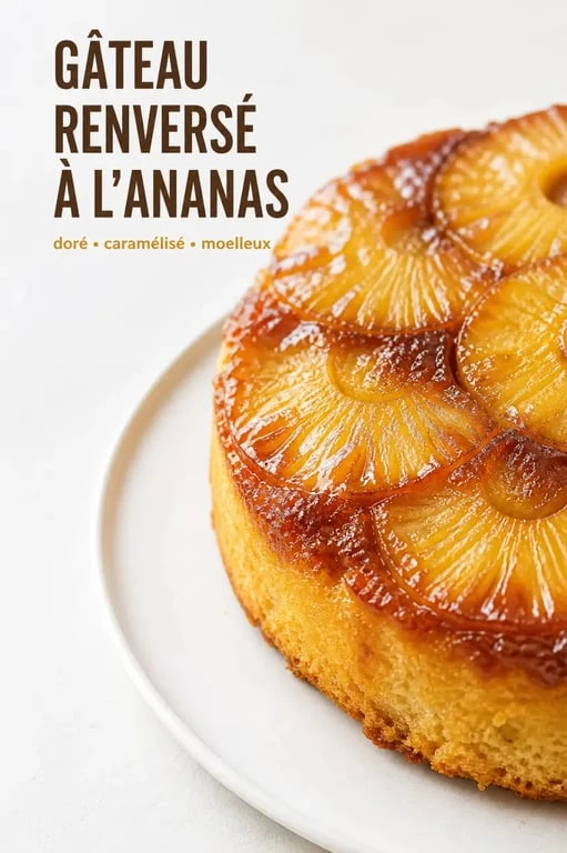 Gâteau renversé à l'ananas caramélisé, dessert fruité et gourmand