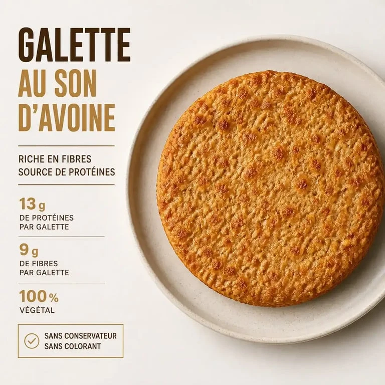 Recette de galette express au son d'avoine dans une assiette