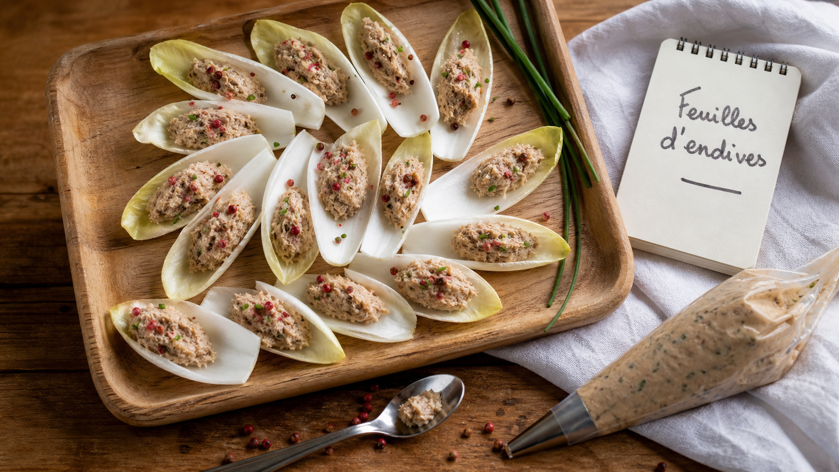 Feuilles d'endives garnies pour apéro