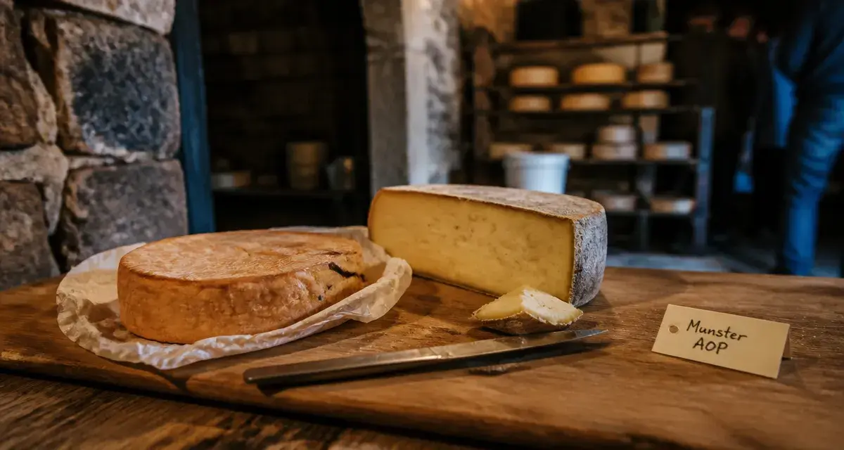 Fromages des vosges : Munster AOP et tomme sur planche